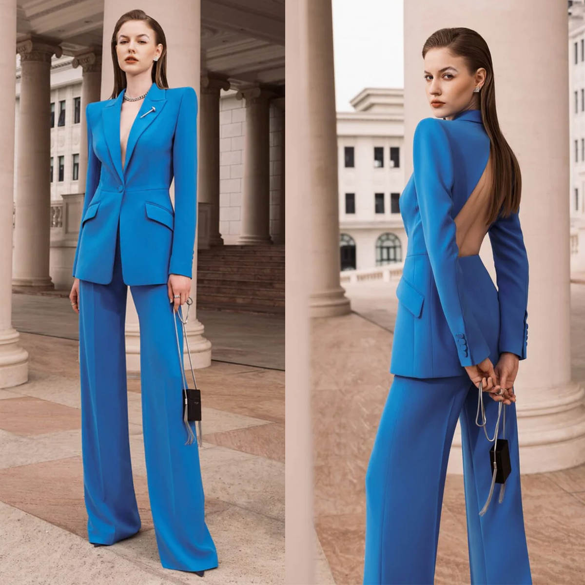Women Formal Wear For Graduation - Сексуальный женский костюм-двойка с открытой спиной