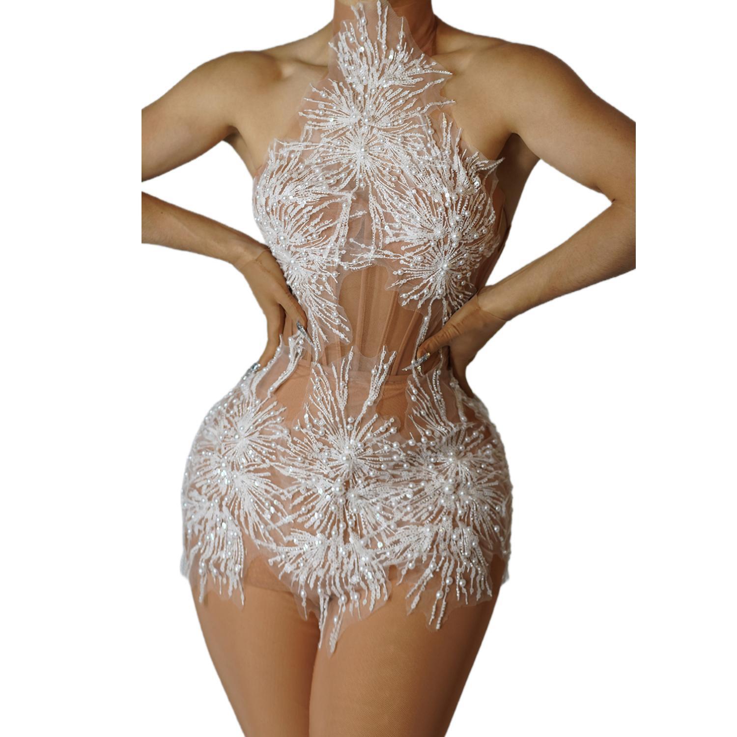 Woman Formal Wear - Короткое платье с блестящими стразами и