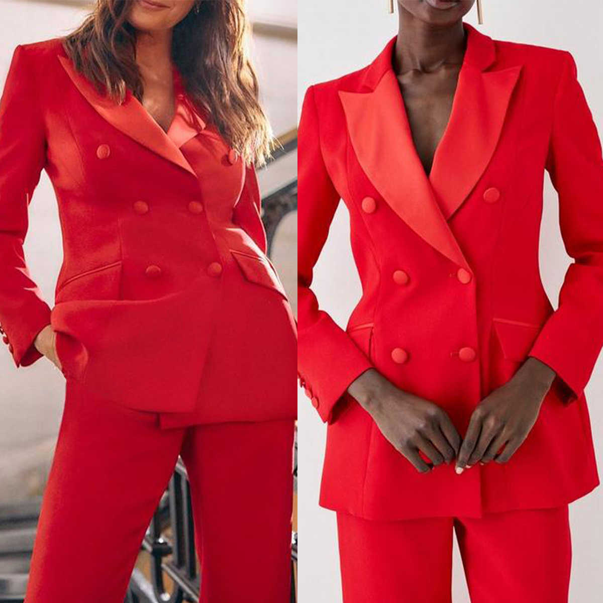 Women Formal Wear For Graduation - Формальные красные женские брючные костюмы на