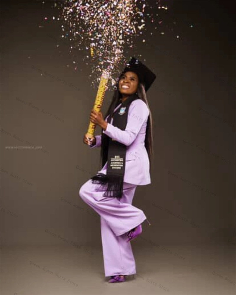 Women Formal Wear For Graduation - Фиолетовый женский костюм, комплект из 2