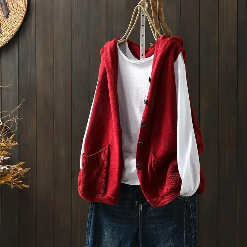 Women'S Formal Wear Cardigan - Жилет, красный кардиган, женский вязаный жилет,