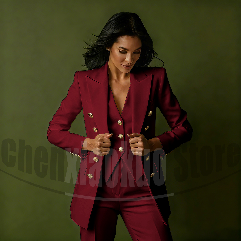Женский двубортный костюм-трой – обзор и цена Women Formal Wear Blazer Set