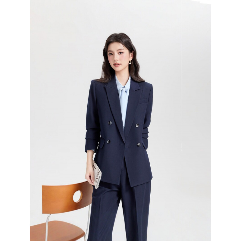 Темно-синий двубортный женский – обзор и цена Women Formal Wear Korean